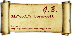 Gáspár Bernadett névjegykártya